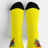 Rote Maca tropische Blüte Socken (Oben)