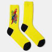 Rote Maca tropische Blüte Socken (Rechts)
