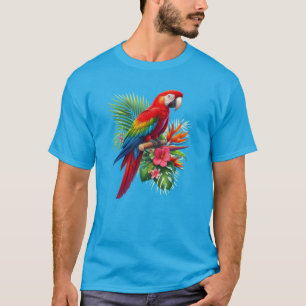 Rote Maca tropische Blüte T-Shirt