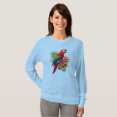 Rote Maca tropische Blüte T-Shirt (Vorne ganz)