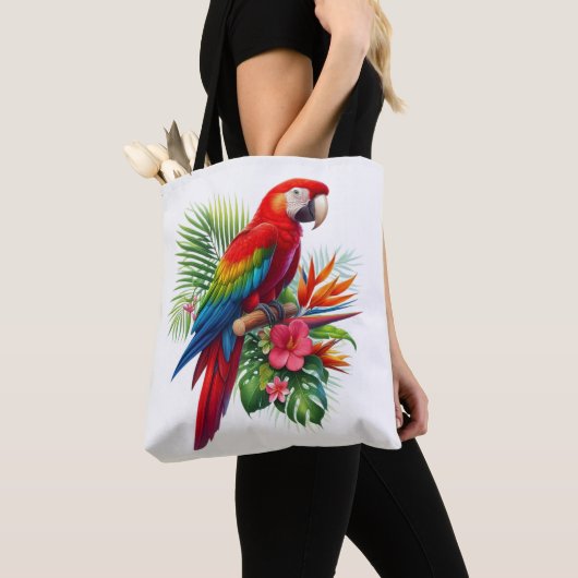 Rote Maca tropische Blüte Tasche (Von Nahem)