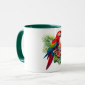 Rote Maca tropische Blüte Tasse (Vorderseite Links)