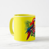 Rote Maca tropische Blüte Tasse (Vorderseite Links)