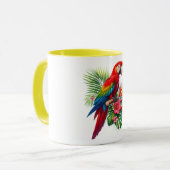 Rote Maca tropische Blüte Tasse (Vorderseite Links)