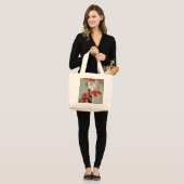 Rote Madame Art Deco Design Jumbo Stoffbeutel (Vorderseite (Model))
