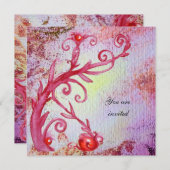 ROTE MAGISCHE WIRBEL IN LILA GELBEN GOLDGLITZERN EINLADUNG (Vorne/Hinten)