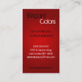 Rote Make-up-Artist-Palette Brush-Visitenkarte Visitenkarte (Rückseite)