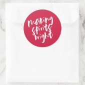 Rote Making Spirituosen Bright Geschenk Tag Aufkle Runder Aufkleber (Tasche)