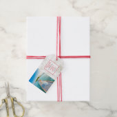 Rote Malediven Hochzeitssemble-Foto Geschenkanhänger (Mit Garn)