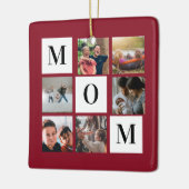 Rote Mama Farbblock FotoCollage Personalisiert Keramikornament (Links)