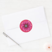 Rote Mandala Blume Art Round Sticker, glänzend Runder Aufkleber (Umschlag)