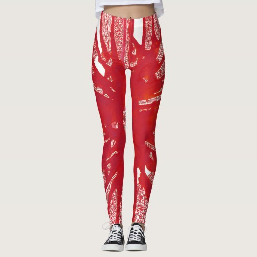 Rote Mandala-Leggings Leggings (Vorderseite)