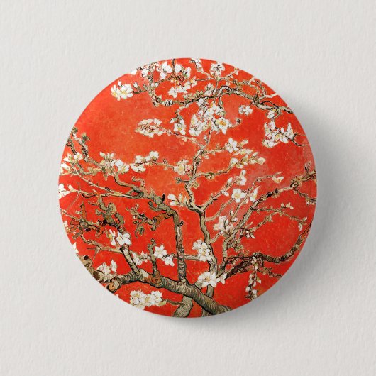 Rote Mandelblüten - Vincent Van Gogh Button (Vorderseite)