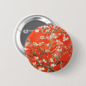 Rote Mandelblüten - Vincent Van Gogh Button (Vorne & Hinten)