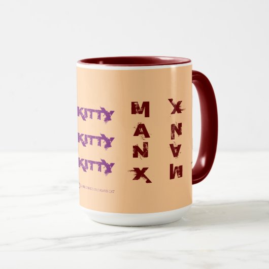ROTE MANX CAT-KAFFEE-TASSE TASSE (VorderseiteRechts)