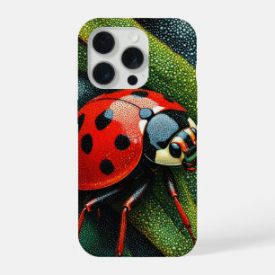 Rote Marienkäfer Blumen Natur Ästhetik Frühlingsga iPhone 15 Pro Hülle