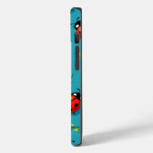 Rote Marienkäfer Glücksmuster Himmelblau iPhone-Hü Case-Mate iPhone Hülle (Rückseite / Links)
