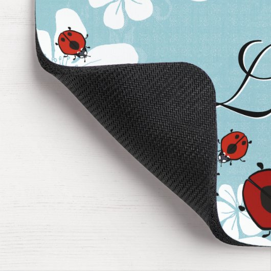 Rote Marienkäfer Mousepad (Ecke)