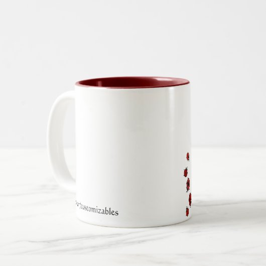 Rote Marienkäfer-Tasse Zweifarbige Tasse (Vorderseite Links)