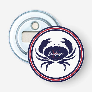 Rote Marinekrabbe (Nautic Monogram) Flaschenöffner
