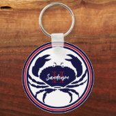 Rote Marinekrabbe (Nautic Monogram) Schlüsselanhänger (Vorderseite)