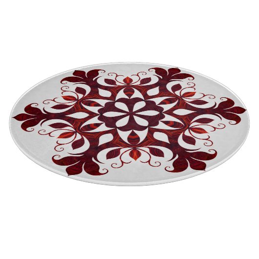 Rote Marmorschneeflocke Schneidebrett (Ecke)