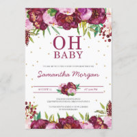 Rote Maroade Rosa Blumenmädchen oh Babydusche