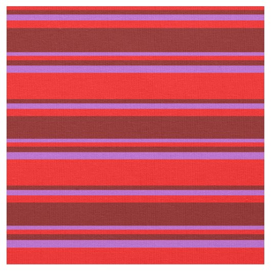 Rote, Maronen und orchid farbige Streifen Stoff (Nahaufnahme)