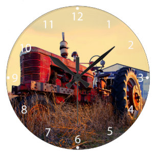 Wanduhr 21 cm Landwirt Bauern Deko Uhr incl. Batterie Traktor Hanomag 56712 