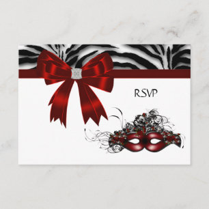 Rote Masken-Maskenparty Sweet 16 RSVP Karte