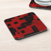 Rote Matrix-Camouflage (AOM-Design) Getränkeuntersetzer (Linke Seite)