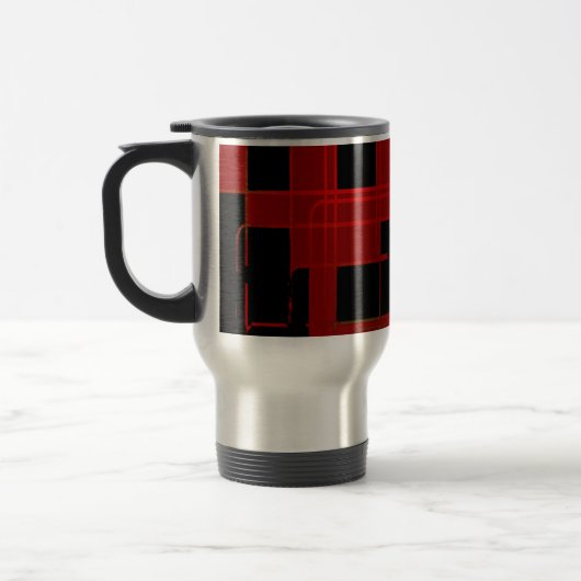 Rote Matrix-Camouflage (AOM-Design) Reisebecher (Links)