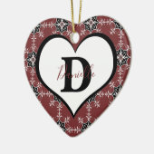 Rote Medaille personalisiert Keramik Ornament (Links)