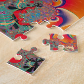 Rote Meditations-Fraktal-Abstrakte Kunst Puzzle (Seite)