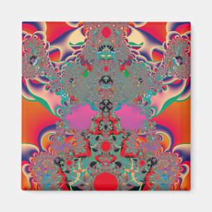 Rote Meditations-Fraktal-Abstraktkunst Magnet