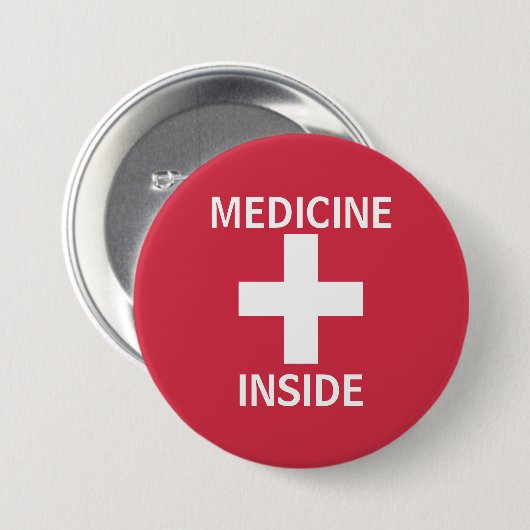 Rote Medizin innerhalb der Hilfe-Symbol-Medikation Button (Vorne & Hinten)