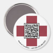 *~* Rote medizinische Warnmeldung ICE QR AP38 Kreu Magnet (Vorderseite/Rückseite)