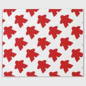 Rote Meeple-Spielstein Geschenkpapier (Flach)