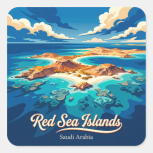 Rote-Meer-Inseln Saudi-Arabien Quadratischer Aufkleber