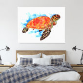 Rote Meeresschildkröte Leinwanddruck (Insitu (Schlafzimmer))