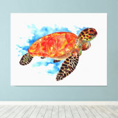 Rote Meeresschildkröte Leinwanddruck (Insitu (Holzboden))