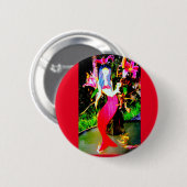 Rote Meerjungfrau Button (Vorne & Hinten)