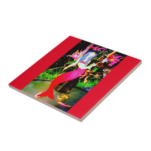 Rote Meerjungfrau Fliese (Seite)