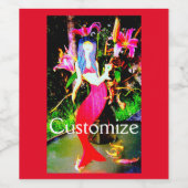 Rote Meerjungfrau Partys Thunder_Cove Weinetikett (Einzelnes Label)