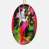 Rote Meerjungfrau Schönheit mit Martini Keramik Ornament (Links)