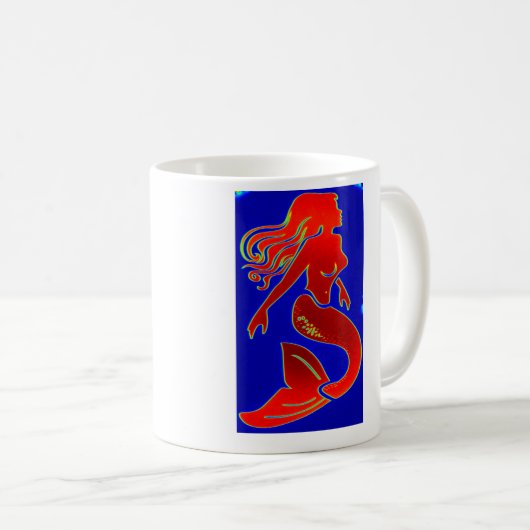 rote Meerjungfrau-Tasse Kaffeetasse (VorderseiteRechts)