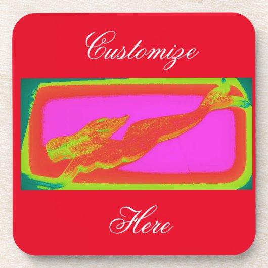 Rote Meerjungfrau Untersetzer (Vorderseite)
