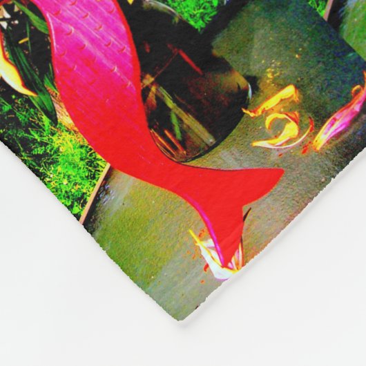 Rote Meerjungfrauen Fleecedecke (Ecke)