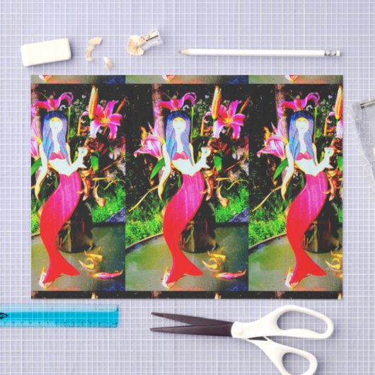 Rote Meerjungfrauen Seidenpapier (Handwerk)