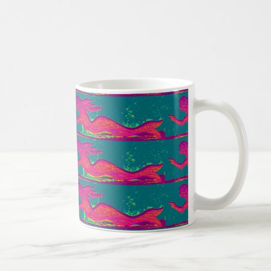 Rote Meerjungfrauen-Tasse Kaffeetasse (Rechts)